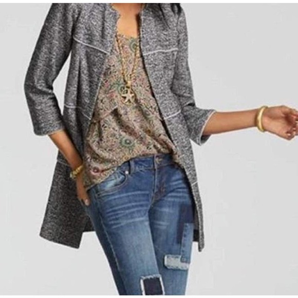 CAbi Women's 3/4 Sleeve Asphalt The Times Knit Jacket Workwear 5299 Size Medium - Picture 4 of 6